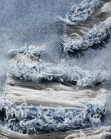 Casual Faux Two-piece Ripped Jeans
