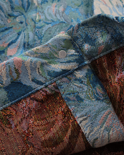 Creative Floral Denim Men Autumn Loose Men's And Women's Jackets