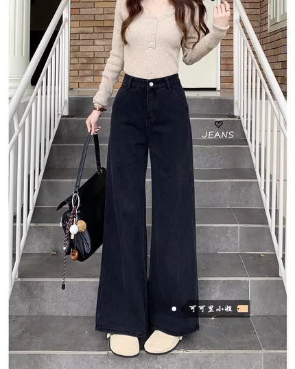 Black High Waisted Wide Leg Jeans