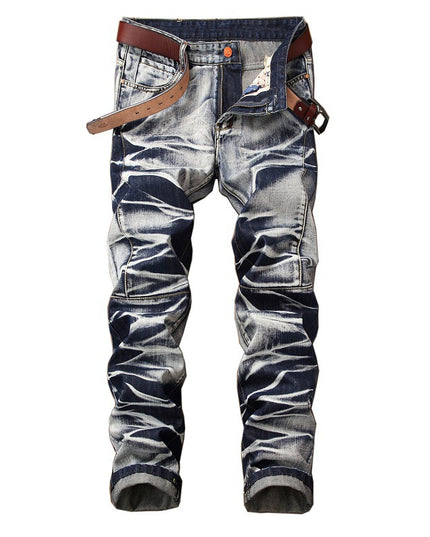Distressed Retro Straight Jeans