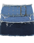 Blue half skirt / L