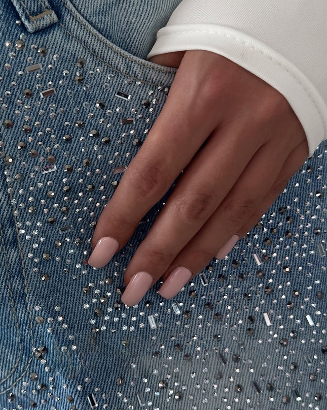 Irregular Rhinestone Jeans