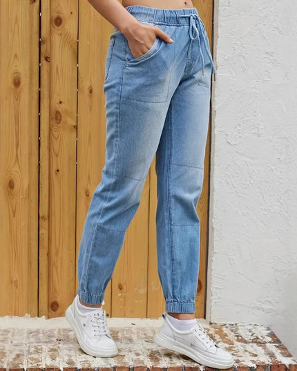 Elastic Waistband Jeans