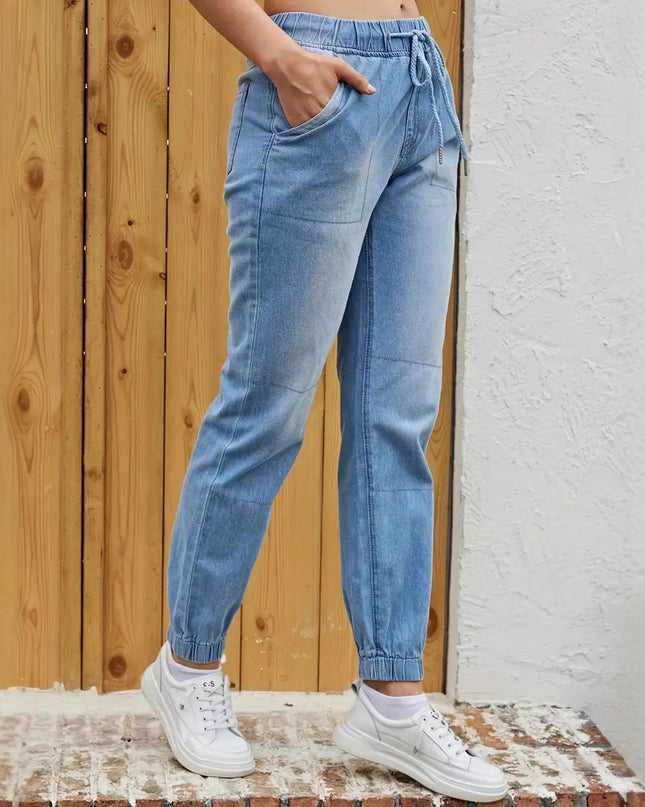 Elastic Waistband Jeans