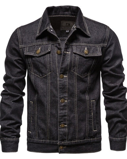 Jacket Men Casual Blue Lapel Jeans Jackets Qualit