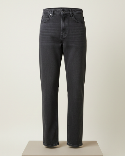 Charcoal straight-leg jeans with Japanese denim