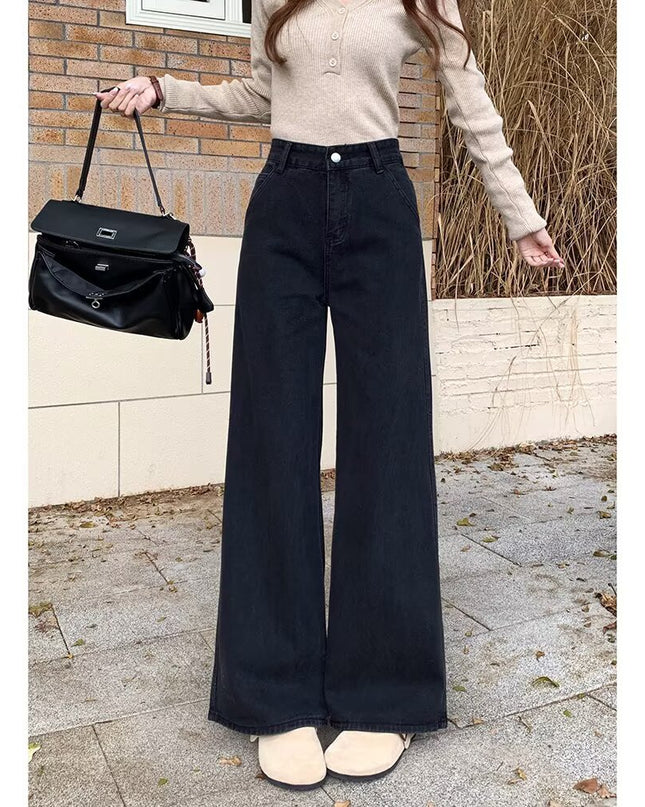 Black High Waisted Wide Leg Jeans