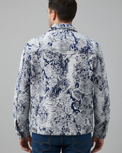Jacquard Denim Coat For Men