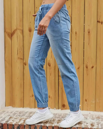 Elastic Waistband Jeans