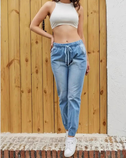 Elastic Waistband Jeans
