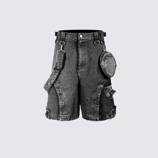 Retro High Street Loose Washed High Waist Denim Shorts