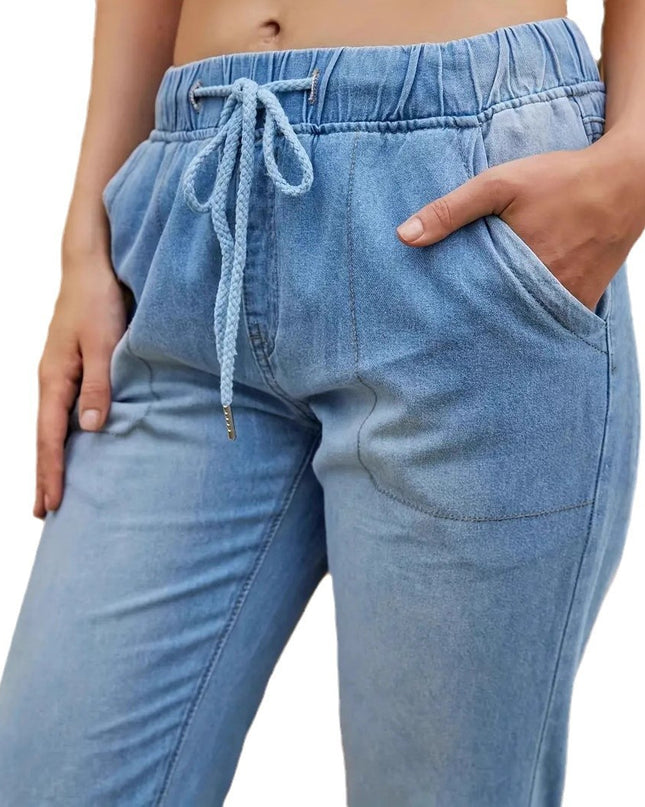 Elastic Waistband Jeans